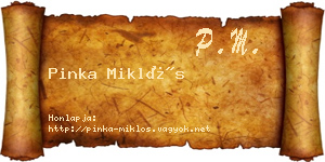 Pinka Miklós névjegykártya